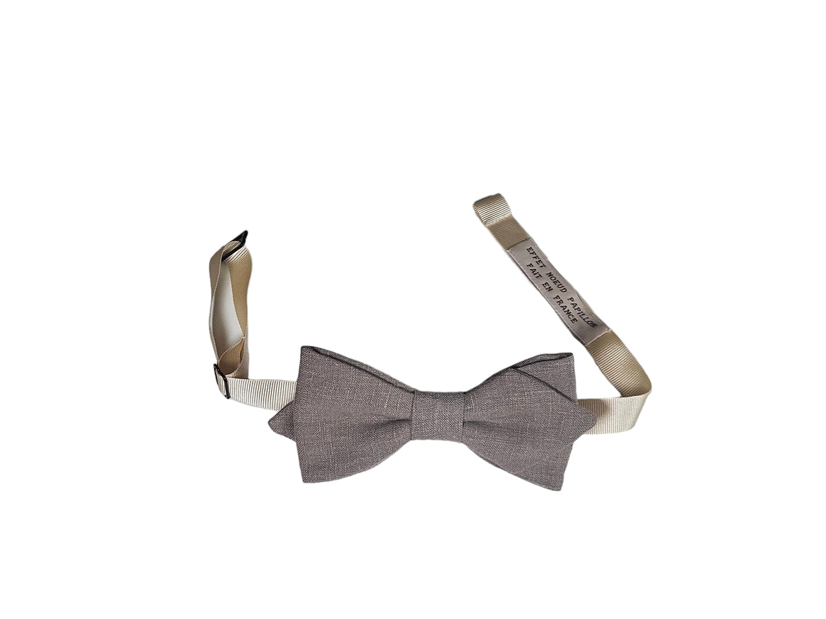 Noeud papillon lin taupe - Effet Noeud Pap
