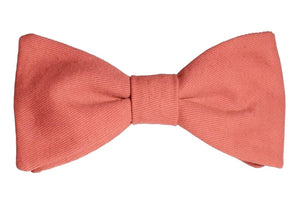 Teinte corail du nœud papillon, entre orange et rose saumon