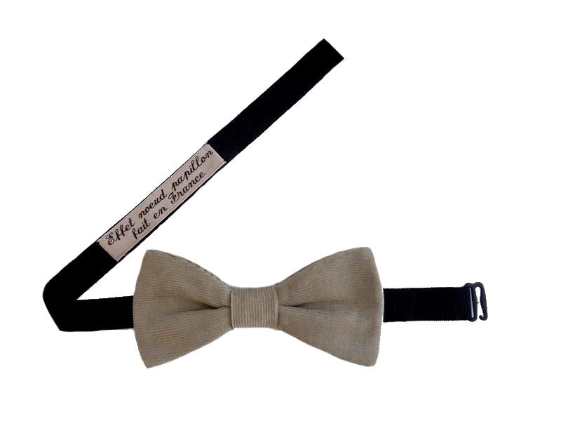 Noeud papillon velours beige - Effet Noeud Pap