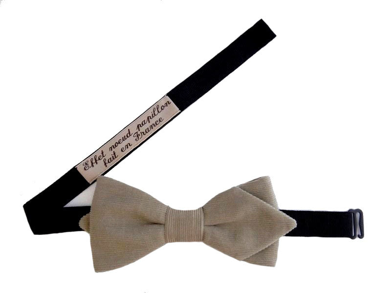 Noeud papillon velours beige - Effet Noeud Pap