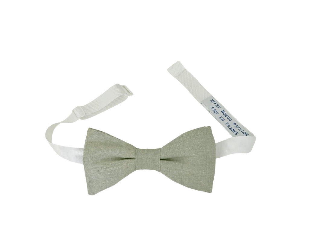 Noeud papillon vert amande en lin - Effet Noeud Pap