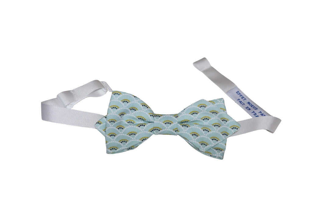 Noeud papillon japonais vert d'eau motif "vagues" - Effet Noeud Pap