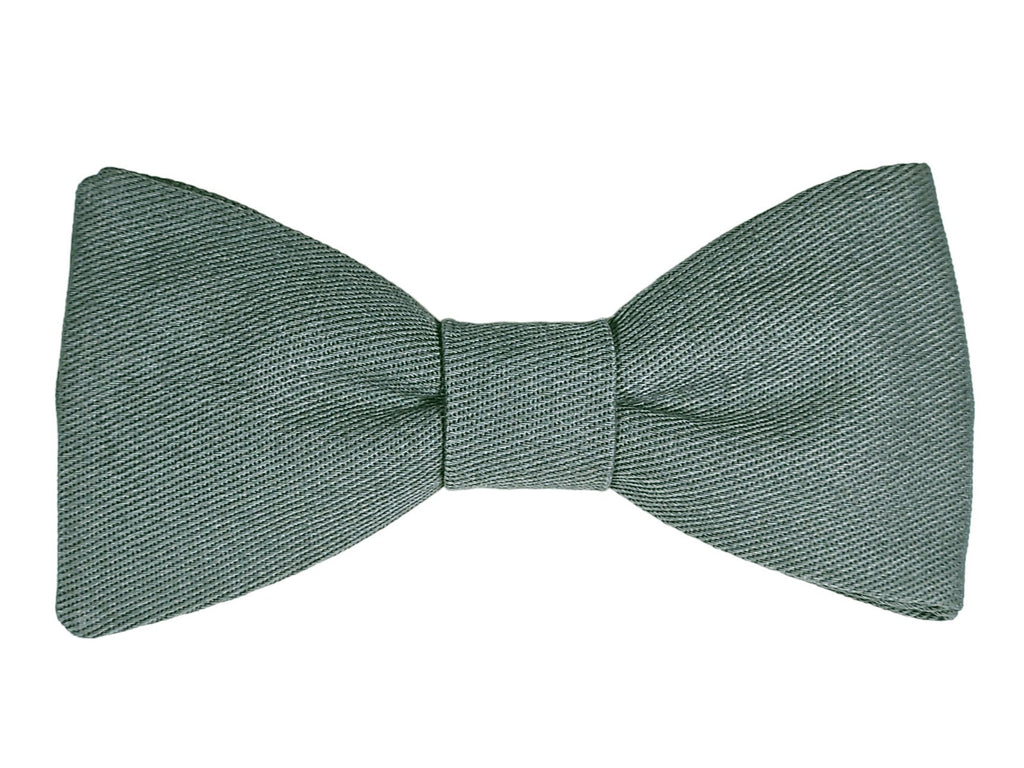 Nœud papillon uni vert kaki en coton