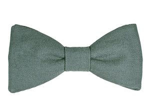 Nœud papillon uni vert kaki en coton