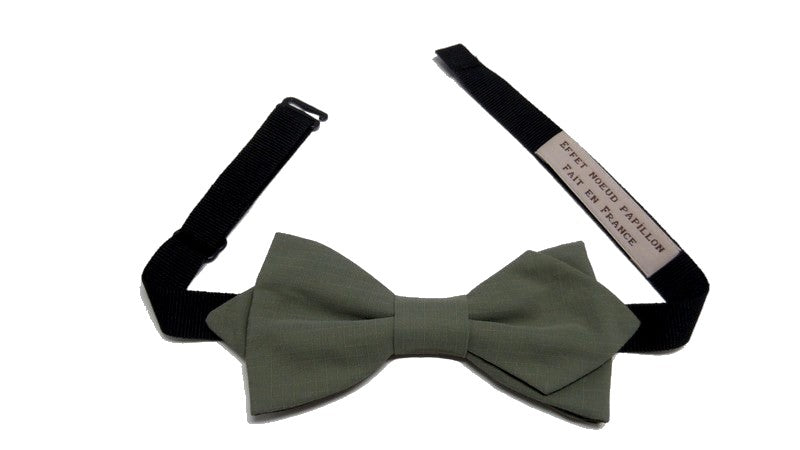 Noeud papillon à carreaux vert kaki ton sur ton - Effet Noeud Pap