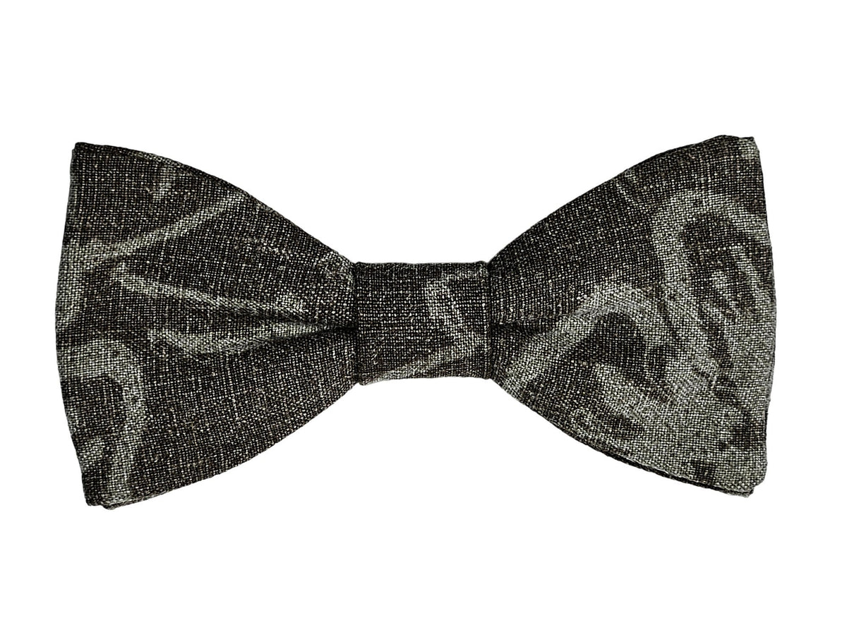 Nœud papillon kaki motifs vert clair