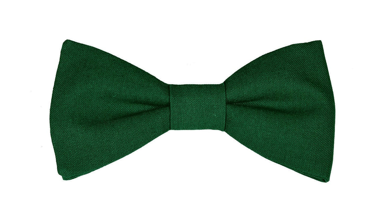 Nœud papillon en coton vert sapin, une teinte profonde pour un style élégant et sophistiqué