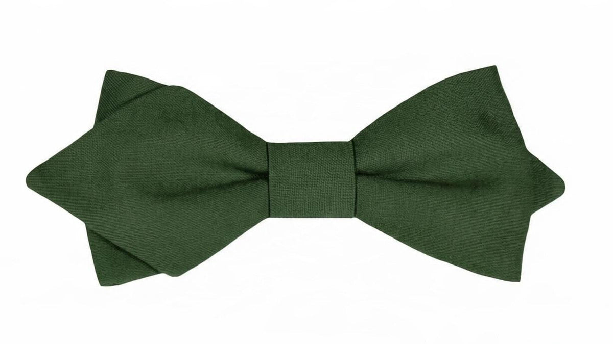 Nœud papillon en coton vert sapin, une teinte profonde pour un style élégant et sophistiqué