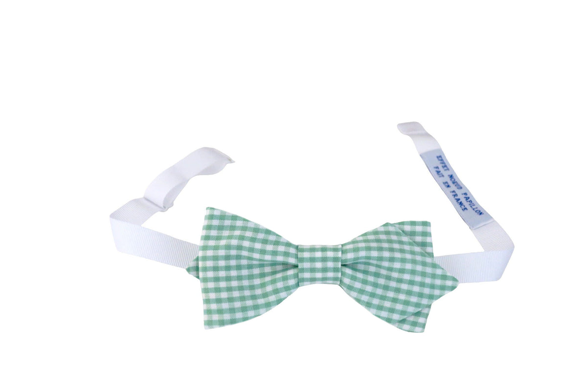 Noeud papillon vichy vert jade - Effet Noeud Pap