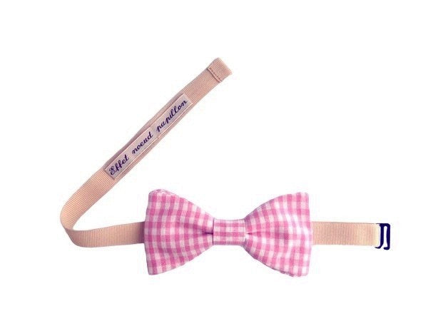 Noeud papillon vichy rose bonbon - Effet Noeud Pap