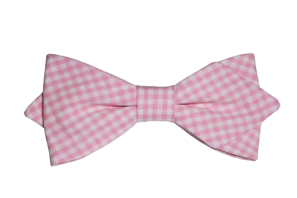 Noeud papillon vichy rose pâle - Effet Noeud Pap