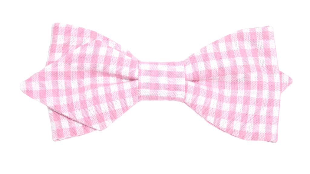 Noeud papillon vichy rose bonbon