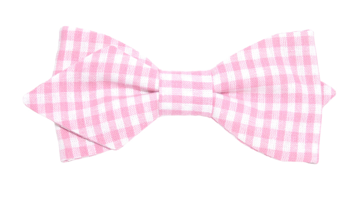 Noeud papillon vichy rose bonbon
