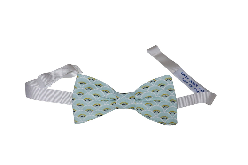 Noeud papillon japonais vert d'eau motif "vagues" - Effet Noeud Pap