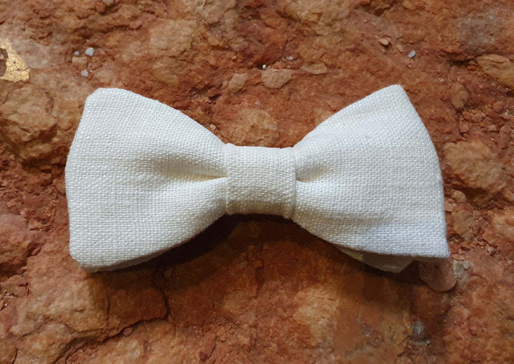 Noeud papillon ivoire en lin