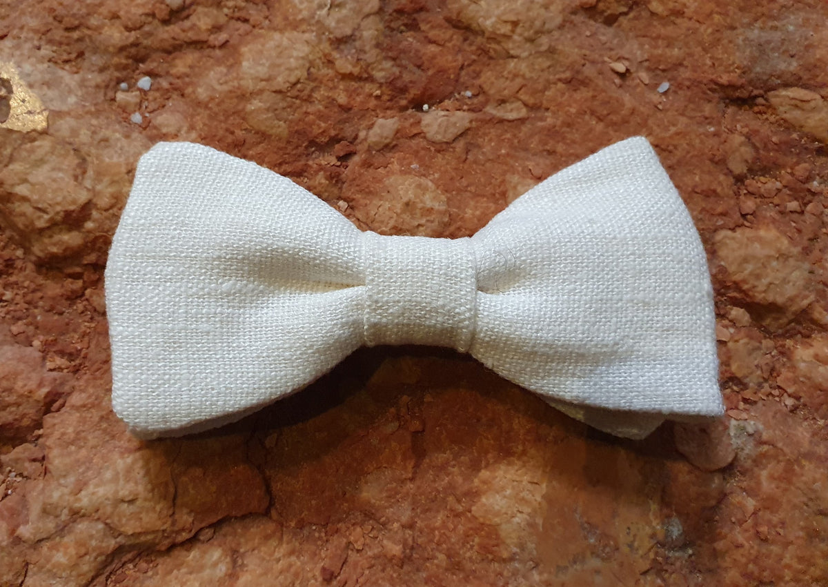 Noeud papillon ivoire en lin
