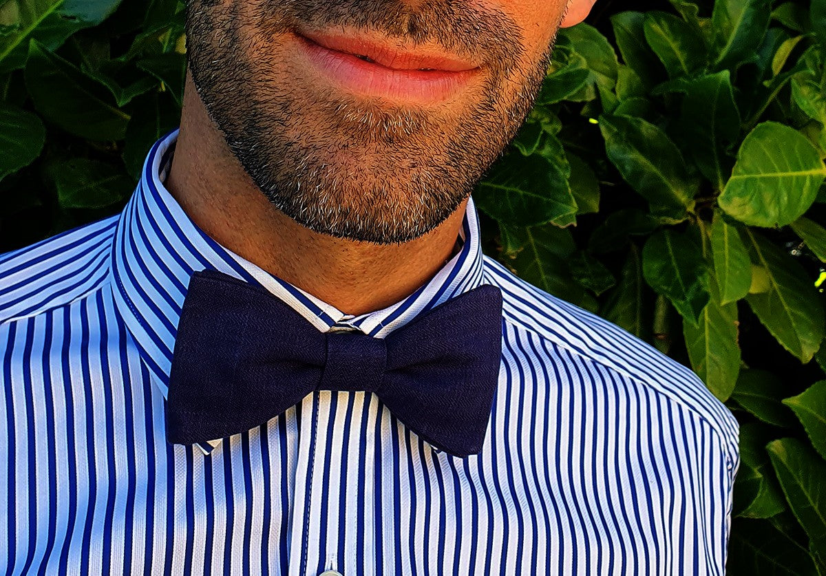 Noeud papillon bleu denim - Effet Noeud Pap