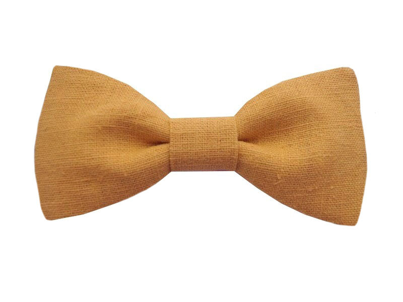 Noeud papillon jaune ocre en lin - Effet Noeud Pap