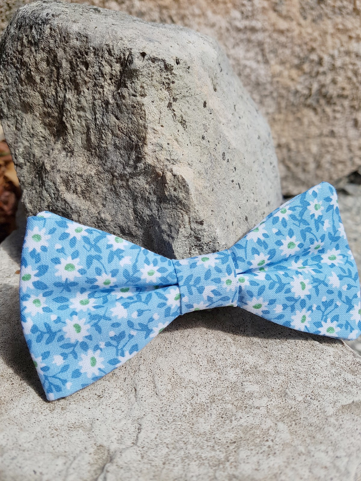 Noeud papillon fleuri bleu et blanc - Effet Noeud Pap