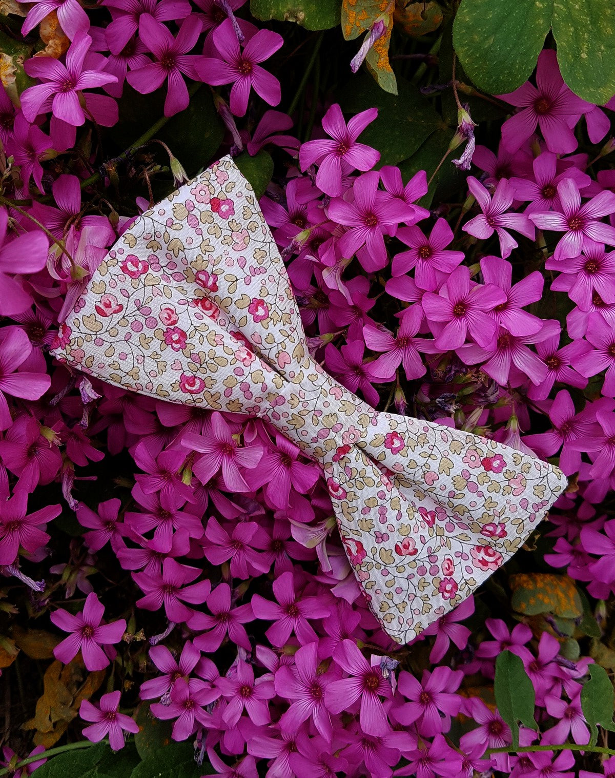 Noeud papillon Liberty rose Diane  pour mariage bohème chic