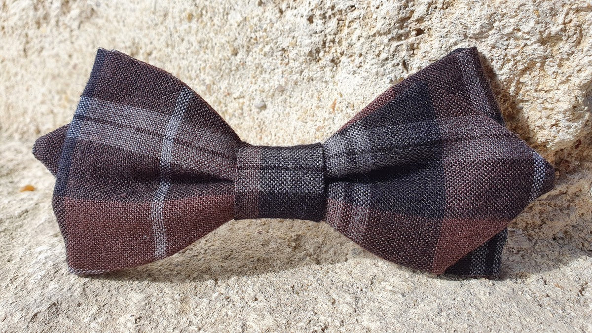 Noeud papillon à carreaux marron - Effet Noeud Pap