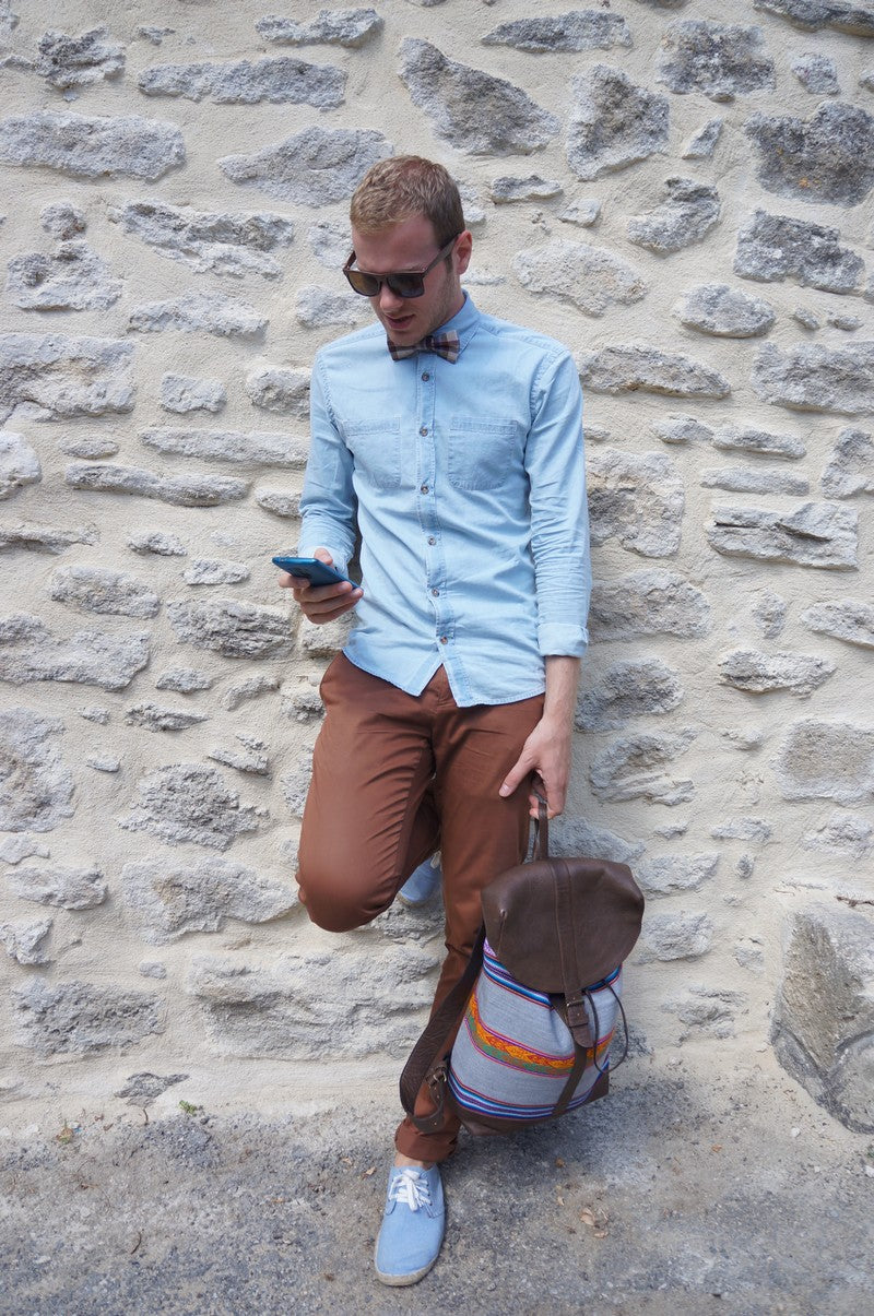 Noeud papillon à carreaux Nacré de la Ronce - Effet Noeud Papillon