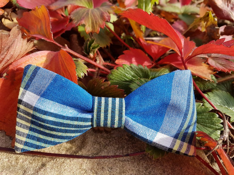 Noeud papillon madras bleu - Effet Noeud Papillon