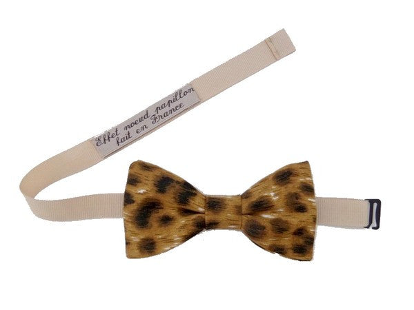 Noeud papillon motifs " léopard" Argus brun - Effet Noeud Papillon