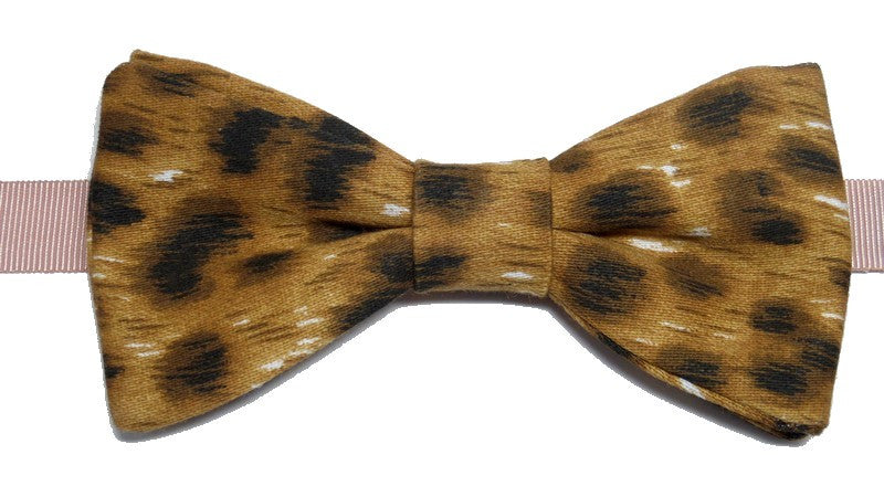 Noeud papillon motifs " léopard" Argus brun - Effet Noeud Papillon