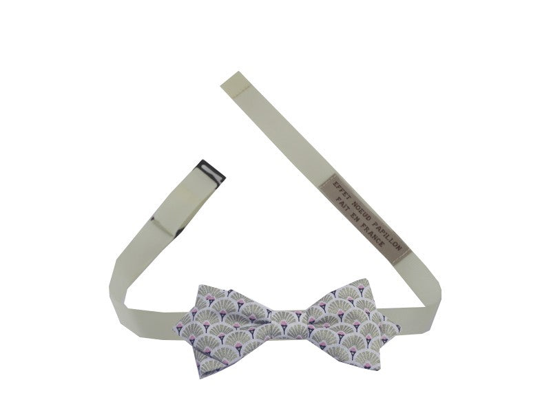 Noeud papillon japonais éventails dorés et rose - Effet Noeud Papillon