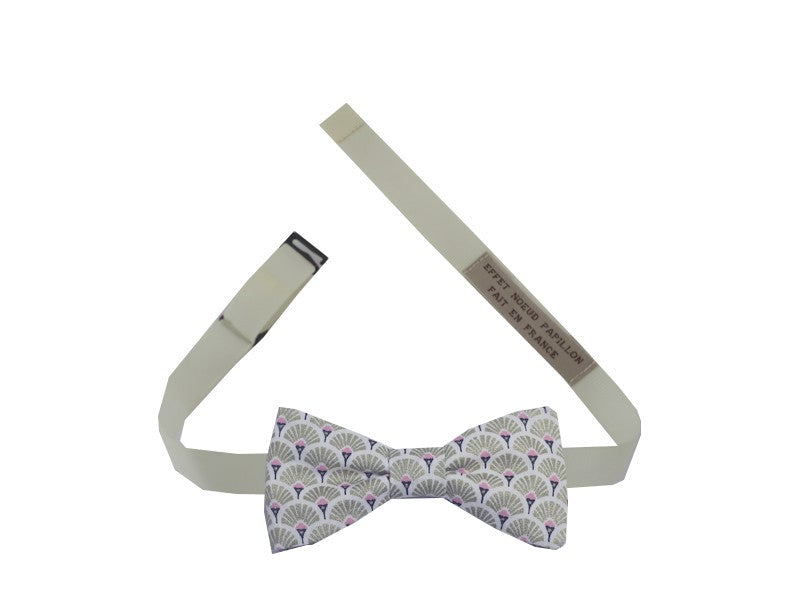 Noeud papillon japonais éventails dorés et rose - Effet Noeud Papillon