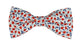 Noeud papillon Liberty blanc fleurs rouges