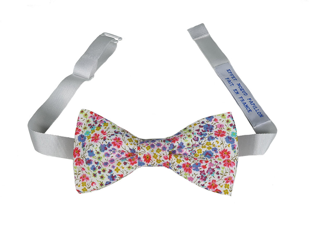 Noeud papillon Liberty rose et bleu