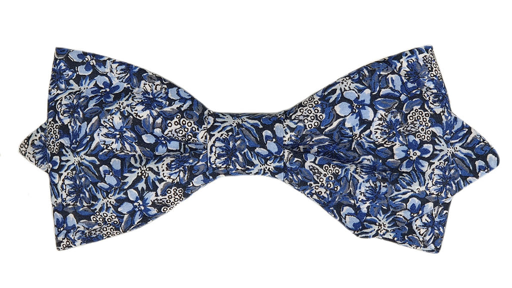 Noeud papillon Liberty bleu nuit – vue de face