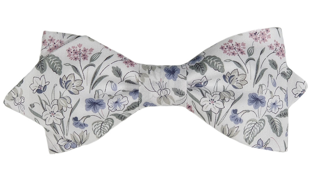 Noeud papillon Liberty Vert Sauge, forme à pointes
