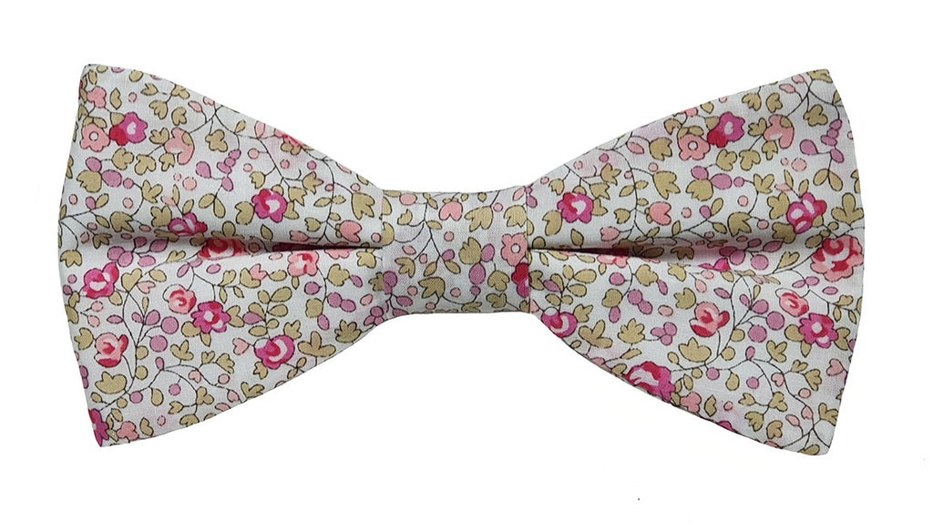 Noeud papillon Liberty rose et beige - Effet Noeud Pap