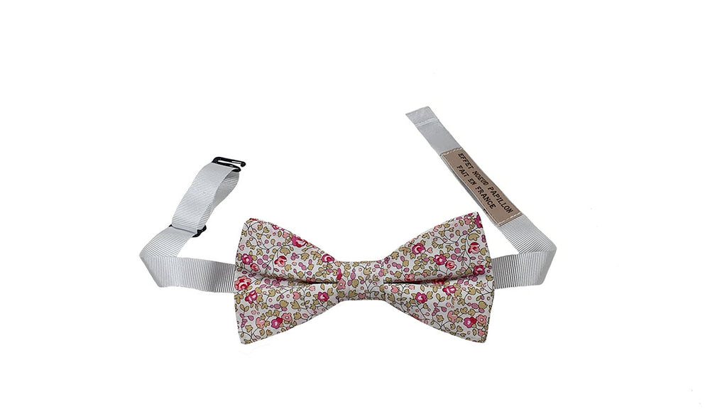 Noeud papillon Liberty rose et beige - Effet Noeud Pap