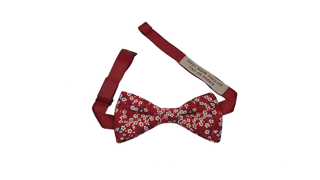 Noeud papillon Liberty rouge et blanc - Effet Noeud Pap
