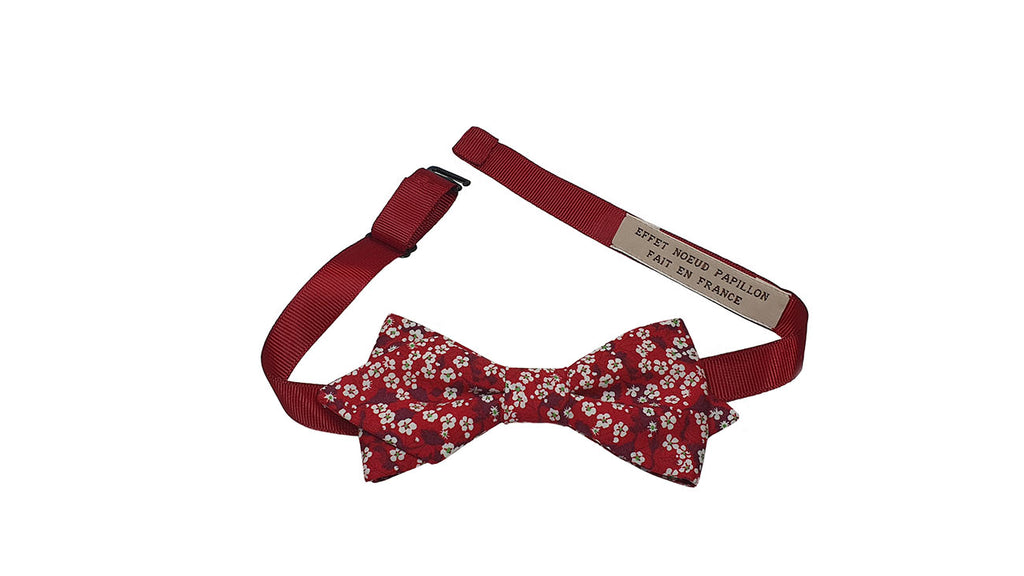 Noeud papillon Liberty rouge et blanc - Effet Noeud Pap