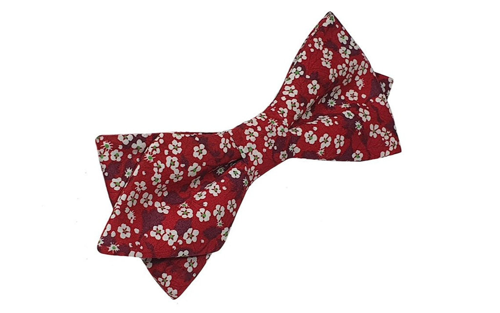 Noeud papillon Liberty rouge et blanc - Effet Noeud Pap
