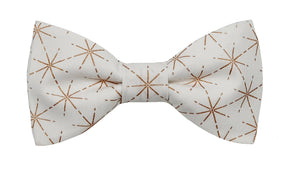 Noeud papillon blanc étoiles dorées