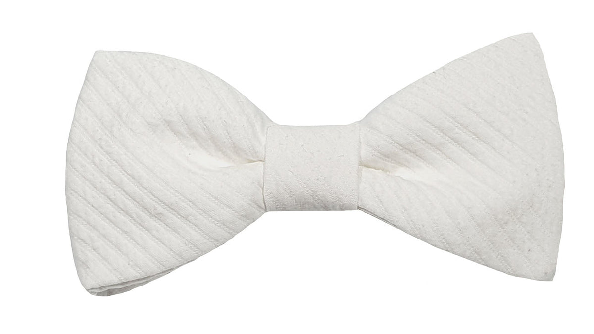 Noeud papillon blanc motifs ton sur ton