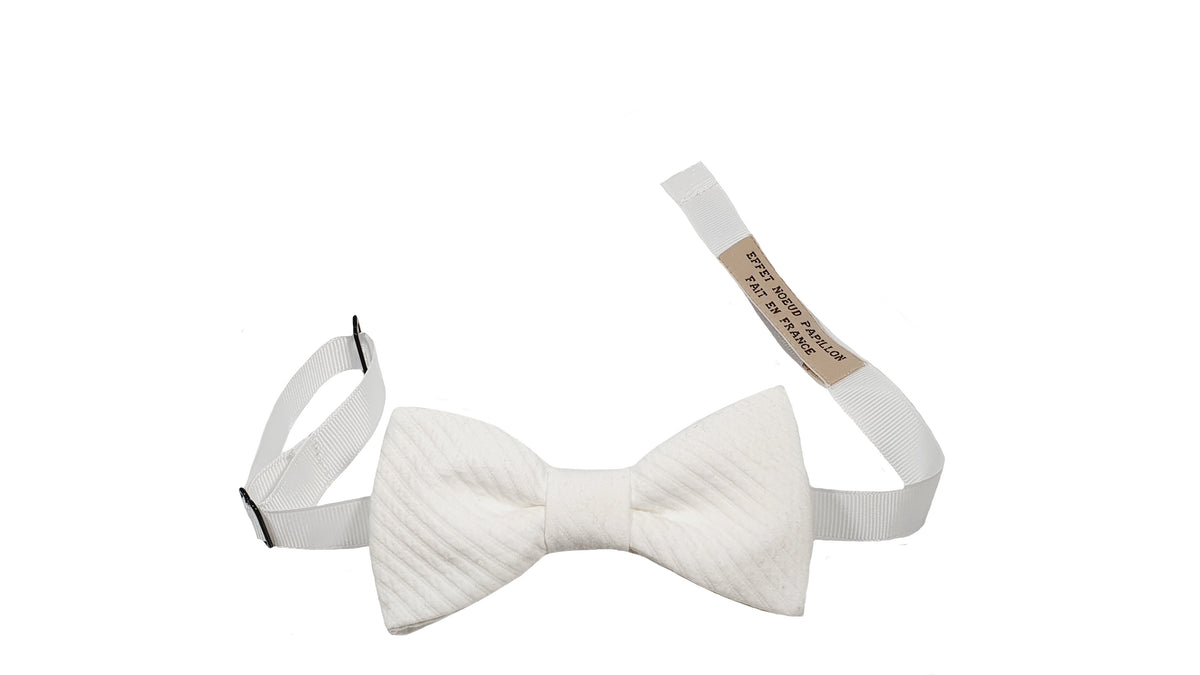 Noeud papillon blanc motifs ton sur ton