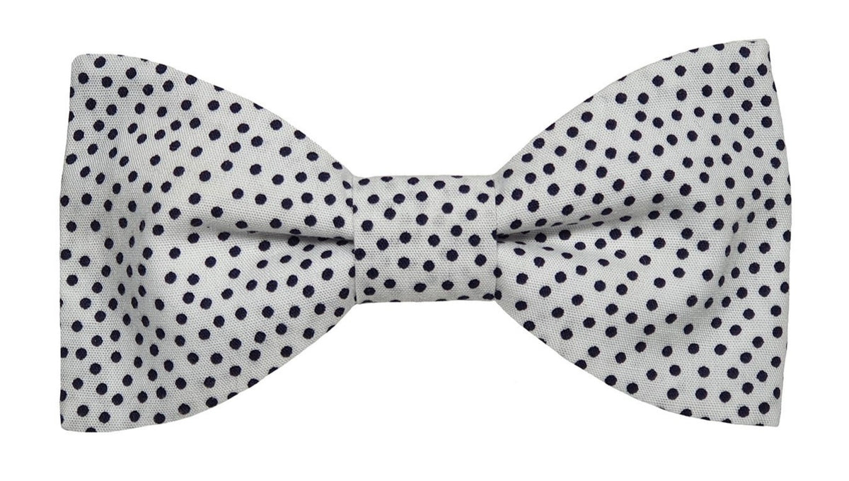 Noeud papillon blanc à pois noirs - Effet Noeud Pap