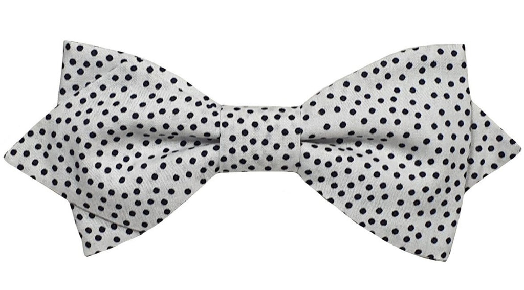 Nœud papillon blanc pois noirs