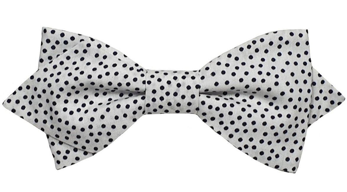 Nœud papillon blanc pois noirs