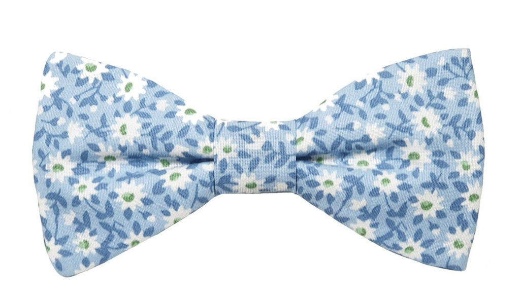 Noeud papillon fleuri bleu et blanc - Effet Noeud Pap