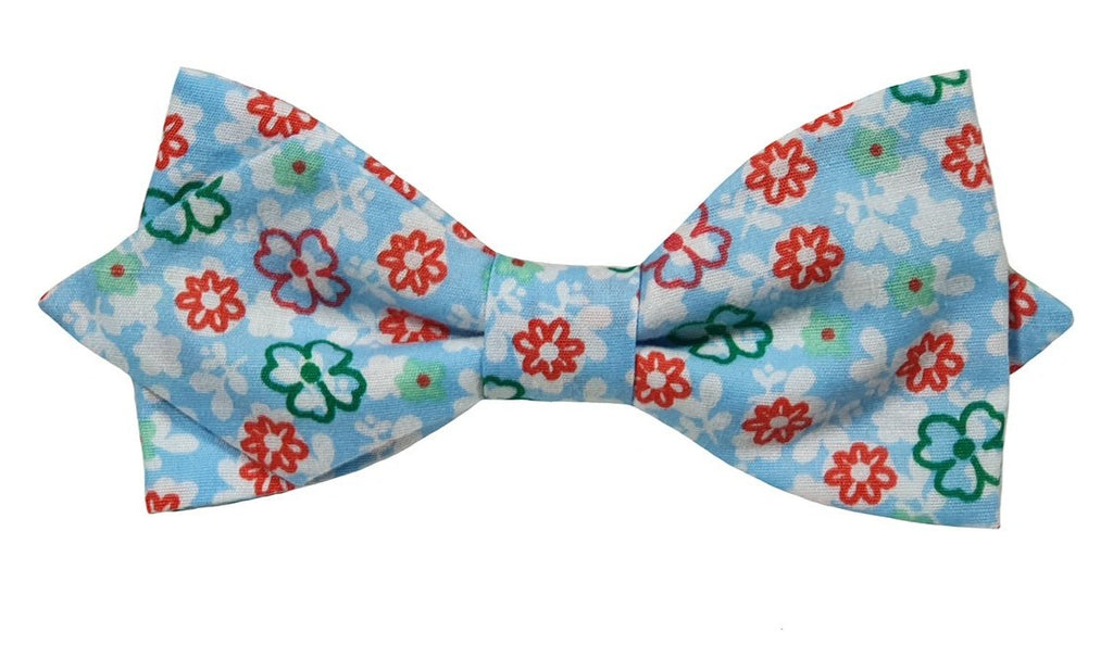 Noeud papillon fleuri bleu ciel - Effet Noeud Pap