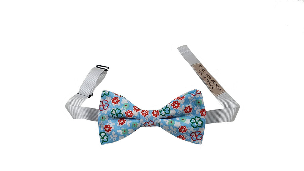 Noeud papillon fleuri bleu ciel - Effet Noeud Pap
