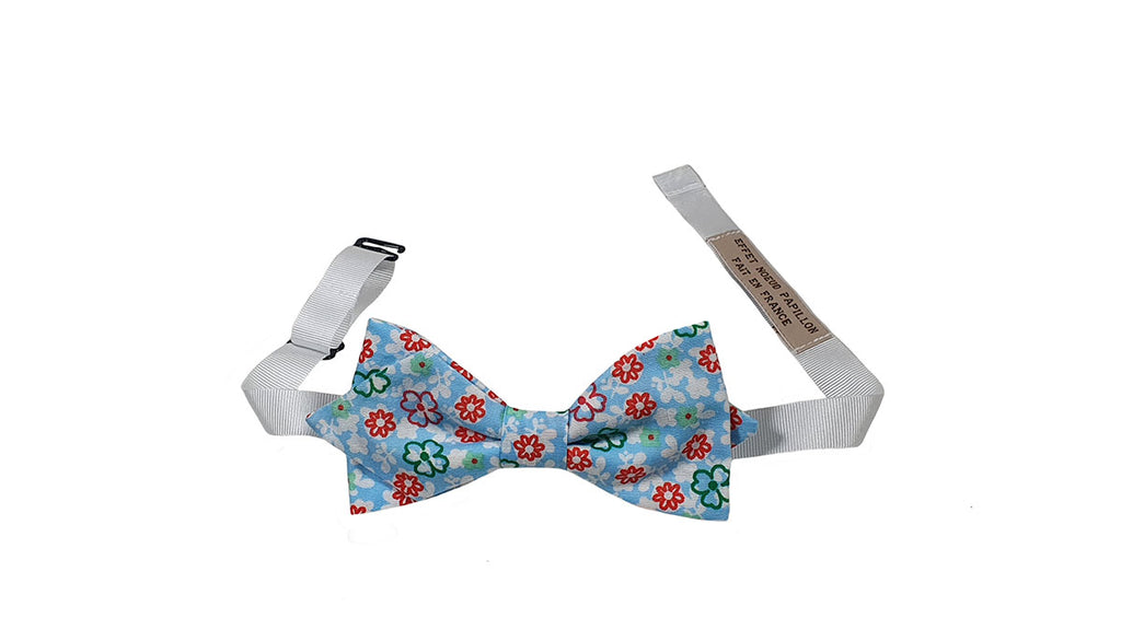 Noeud papillon fleuri bleu ciel - Effet Noeud Pap